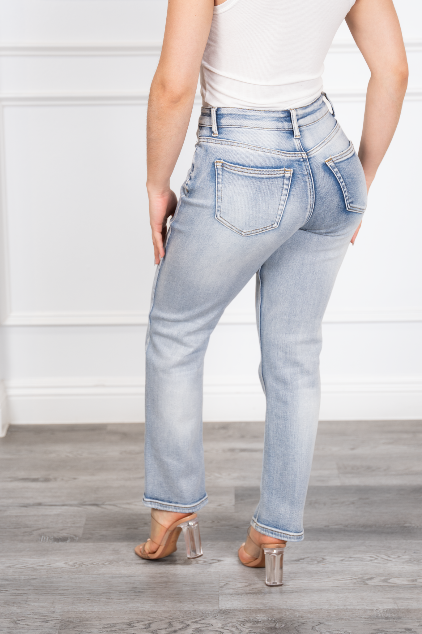 Thiana - Washed Skinny Fit Denim Jeans