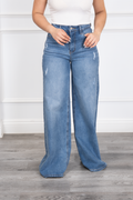 Teresa - Light Blue Wide-Leg Denim Jeans