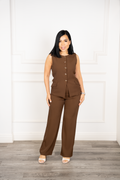 Roxana - Brown Two-Piece Set