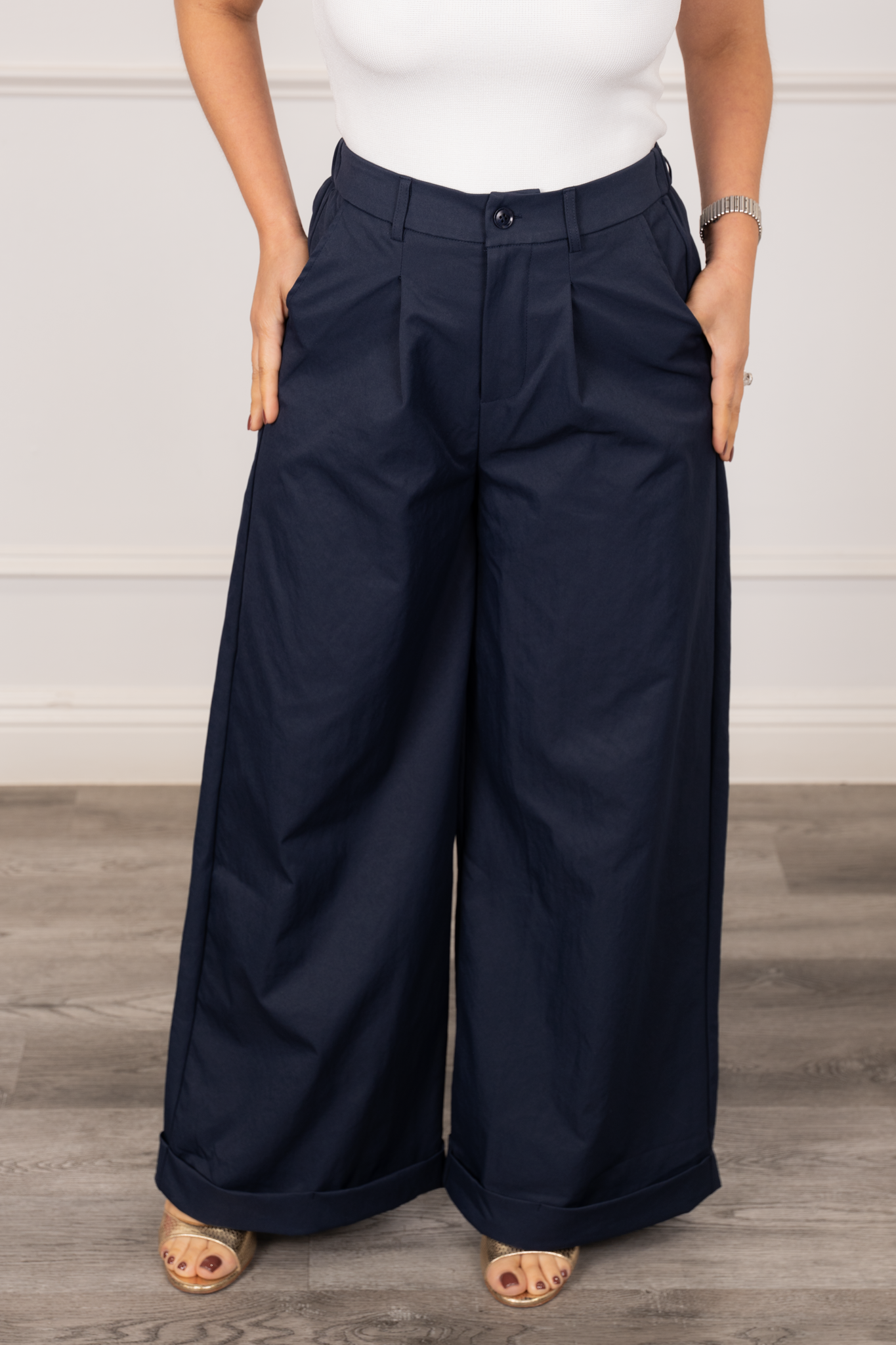 Allegra - Navy Blue Palazzo Pants