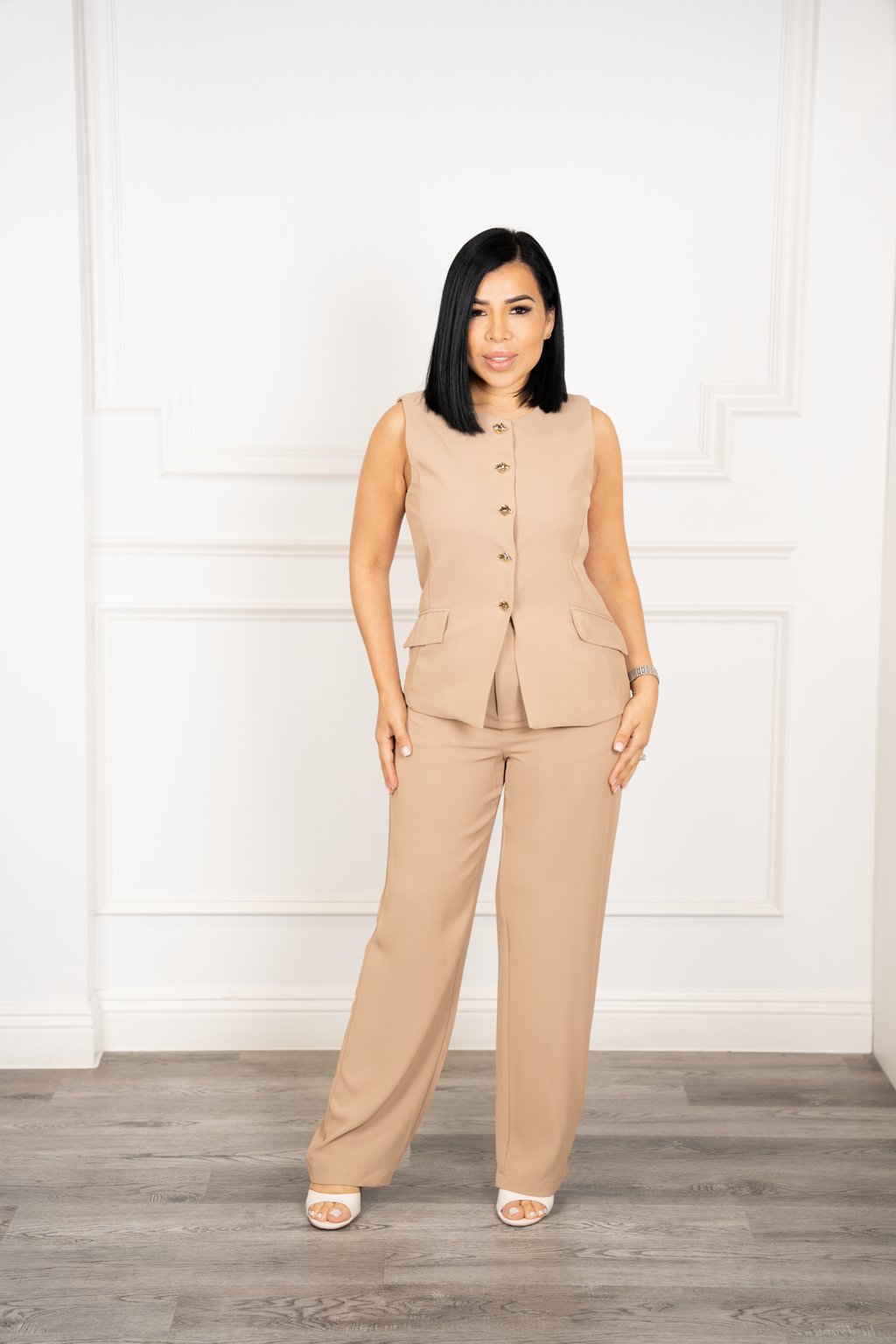 Roxana - Nude Two-Piece Set