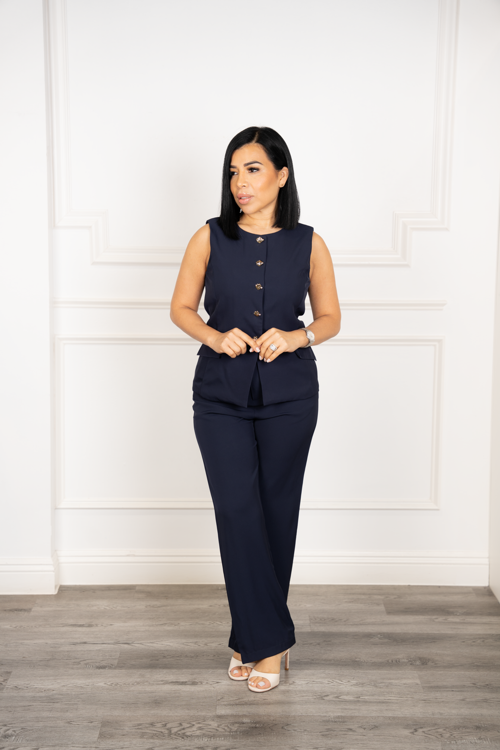 Roxana - Navy Blue Two-Piece Set