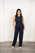 Roxana - Navy Blue Two-Piece Set