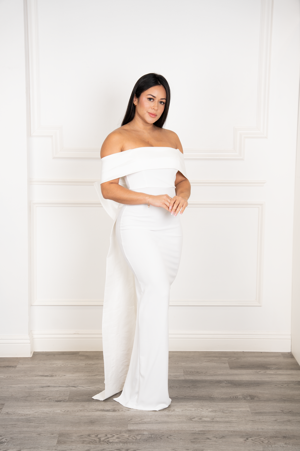 Regina - White Strapless Pencil Maxi Dress