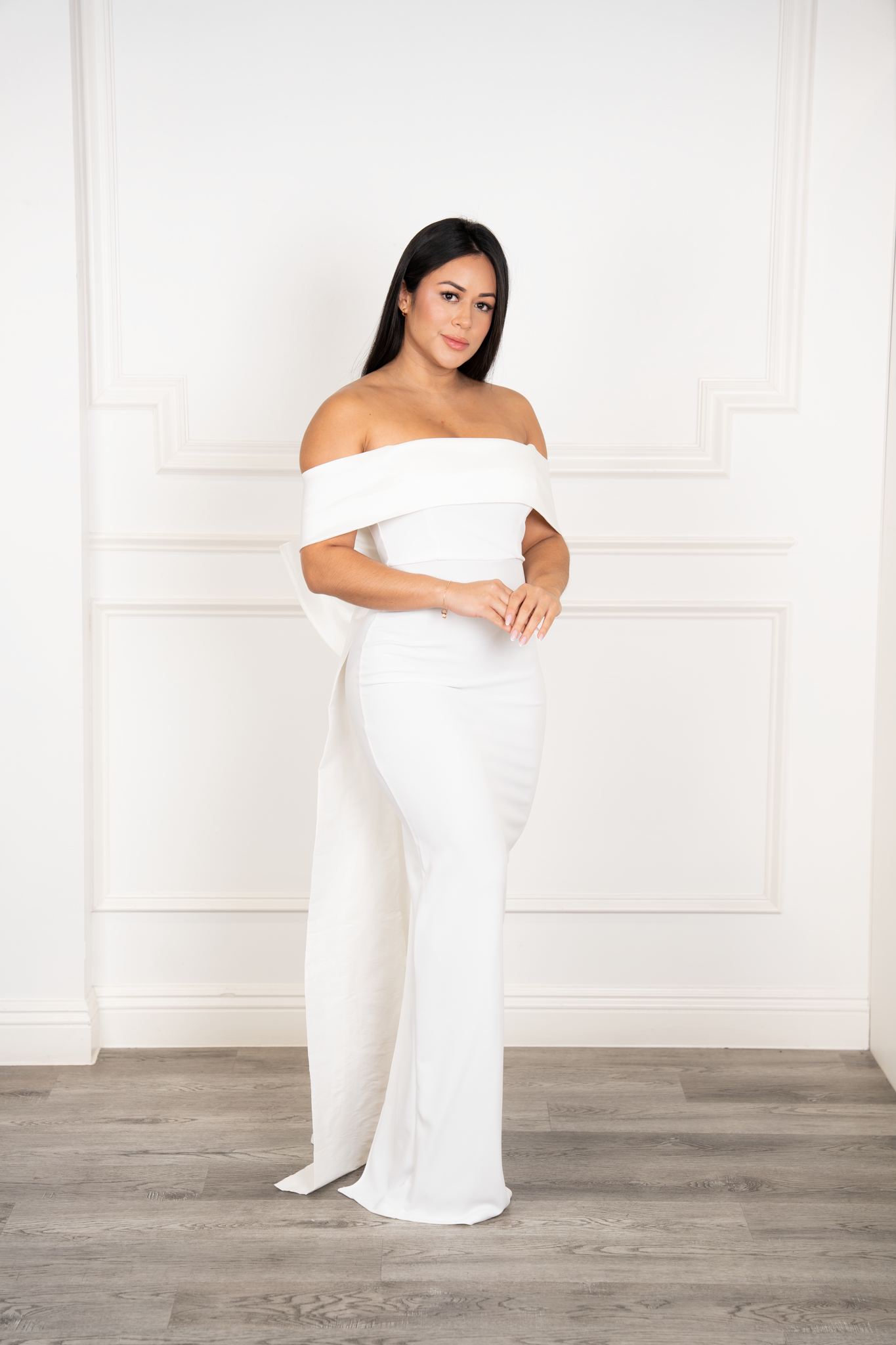 Regina - White Strapless Pencil Maxi Dress