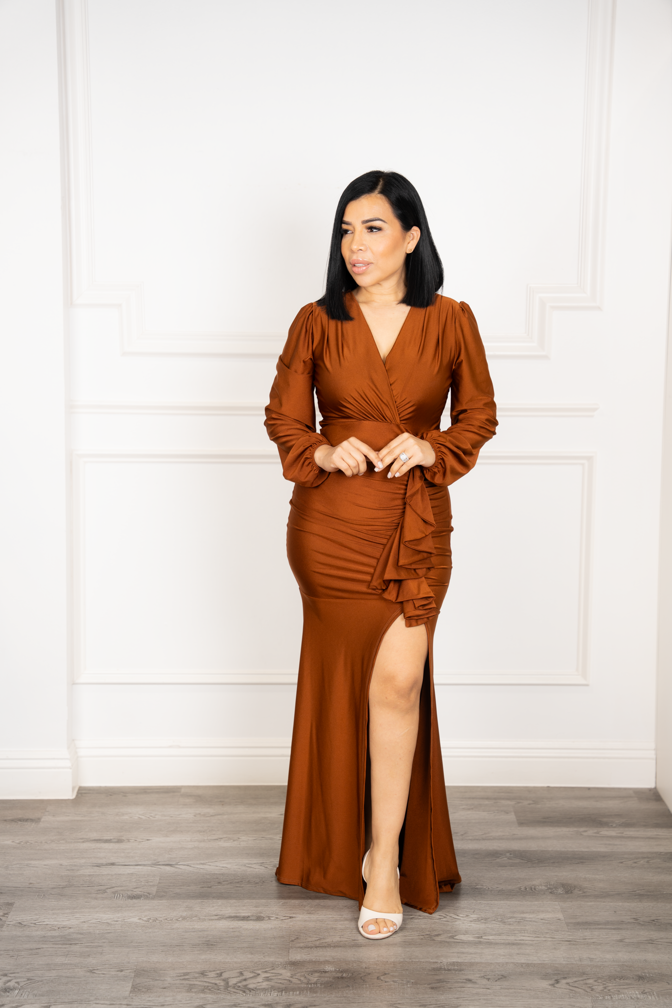 Marianne - Brown Maxi Dress