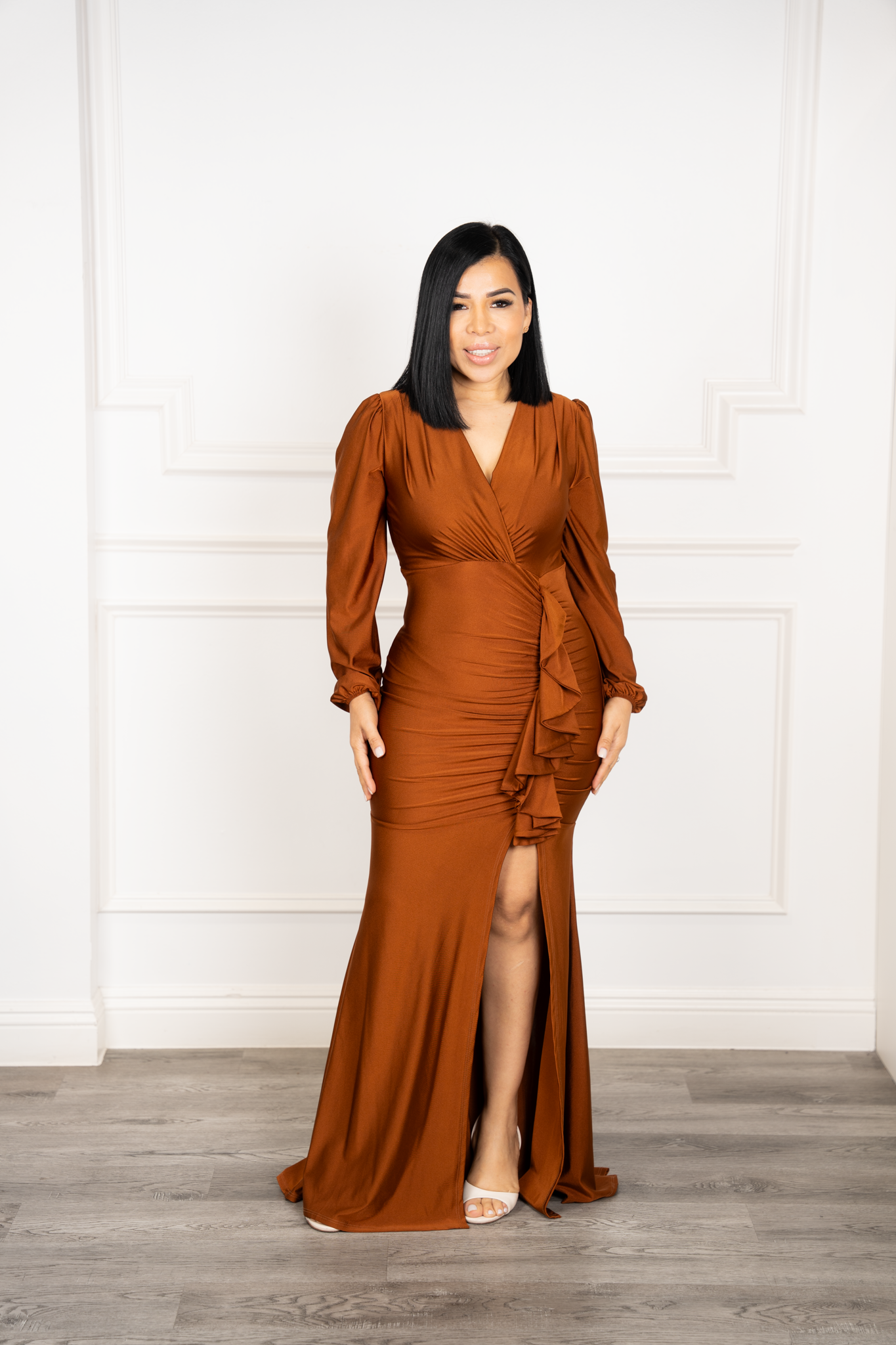 Marianne - Brown Maxi Dress