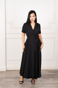 Aitana - Black Midi A-Line Dress