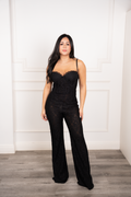 Ginette - Black Lace Wide-Leg Jumpsuit