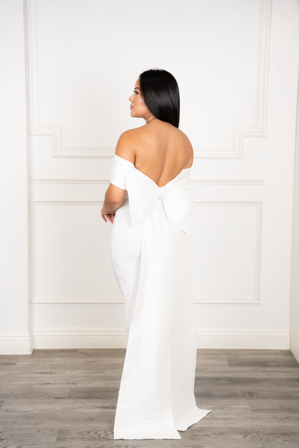 Regina - White Strapless Pencil Maxi Dress