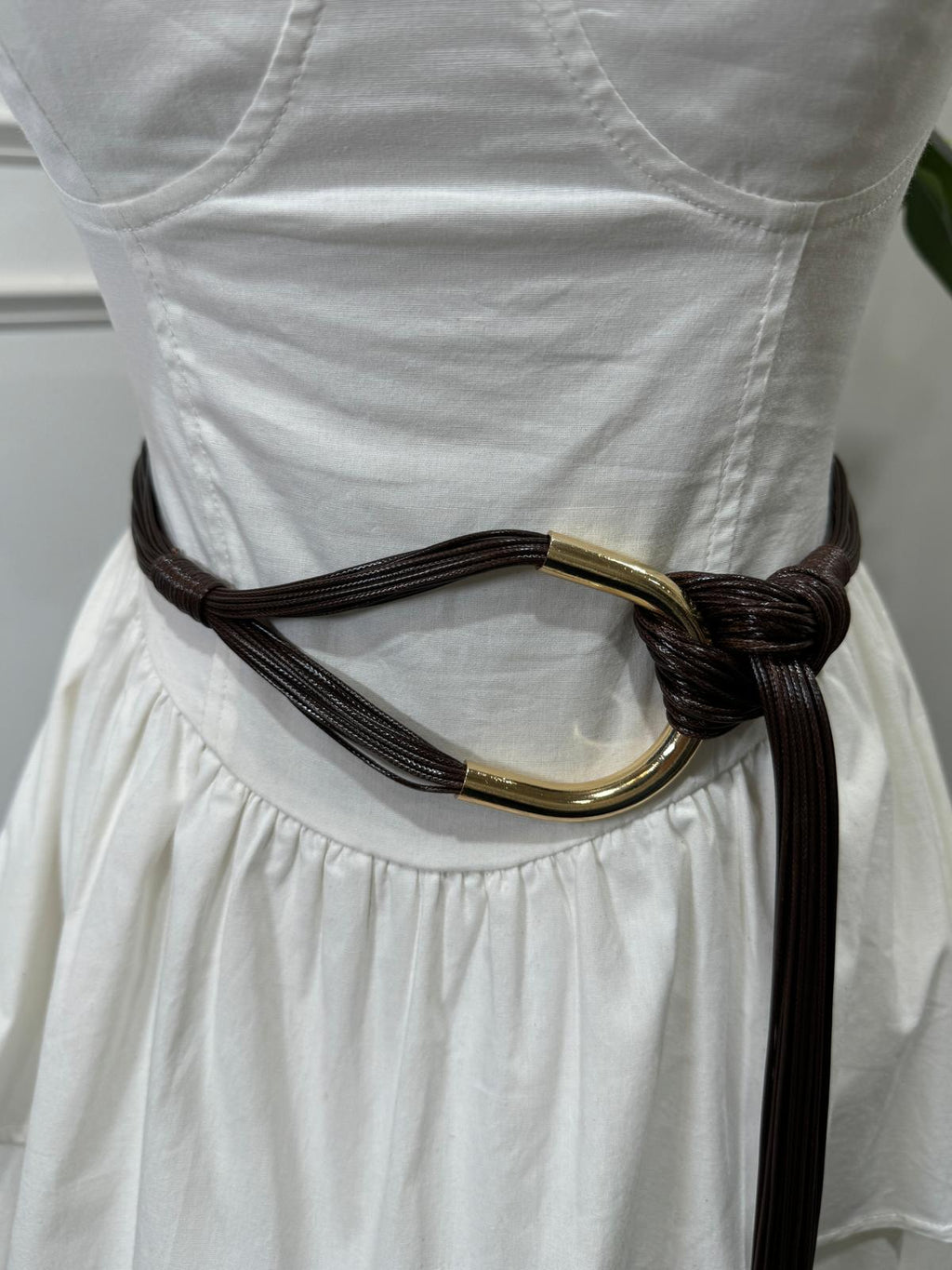 Abbie - Dark Brown Knot Belt
