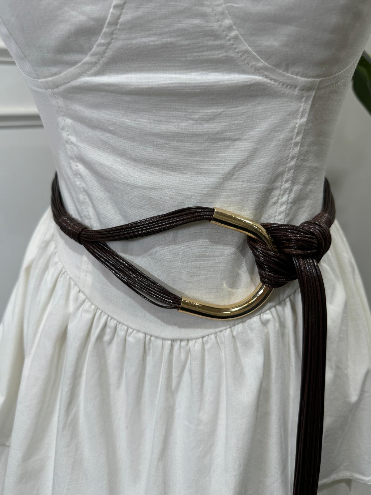 Abbie - Dark Brown Knot Belt