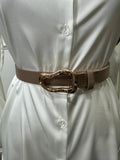 Alicia - Nude Sculptural Buckle Belt