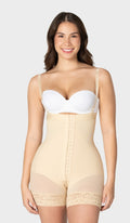 Lupe 00466 - Beige Strapless Short Shapewear with 4 Hook Levels