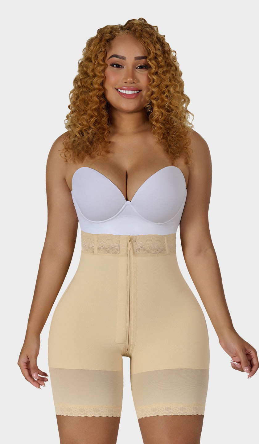 Maité  00728 - Beige Hourglass High-Waist Compression Shorts