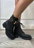 Rachel - Black Combat Boots