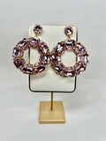 Luz - Pink Crystal Hoop Earrings