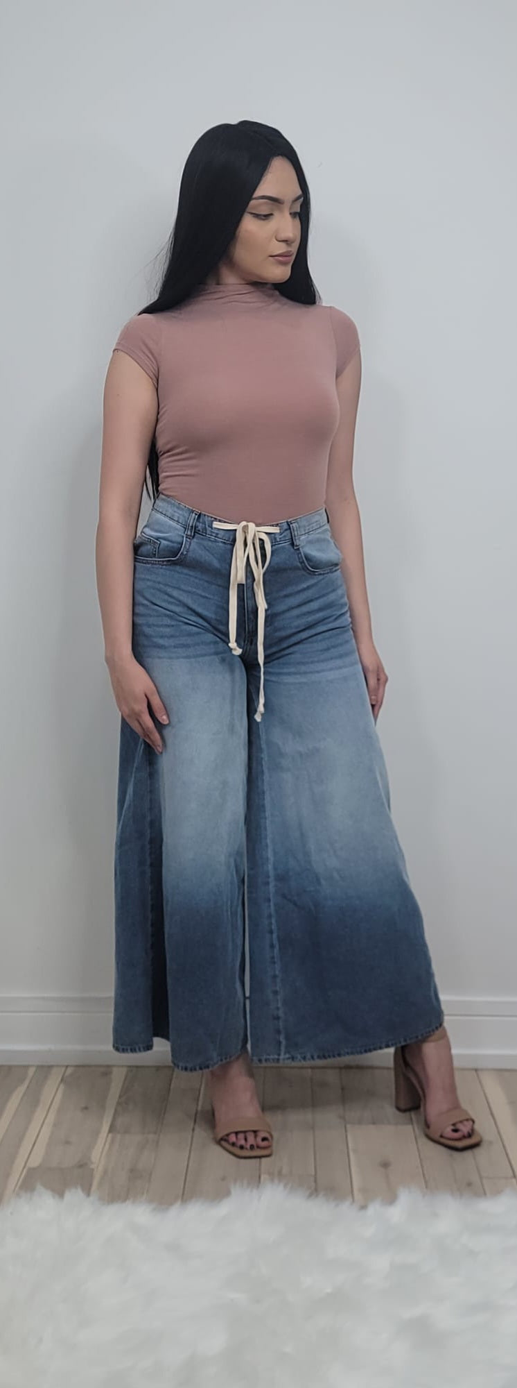 Ann Demeulemeester denim maxi skirt mimicking oversized trousers — spring  1991 - V A N II T A S