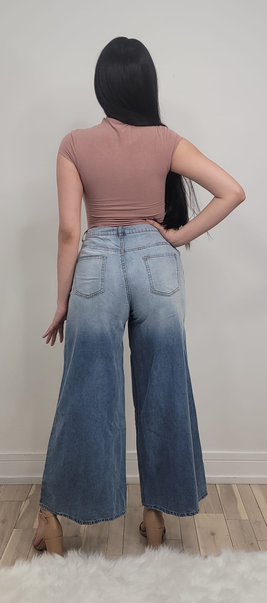 Johana Ombre Dyed Wide Denim Pants