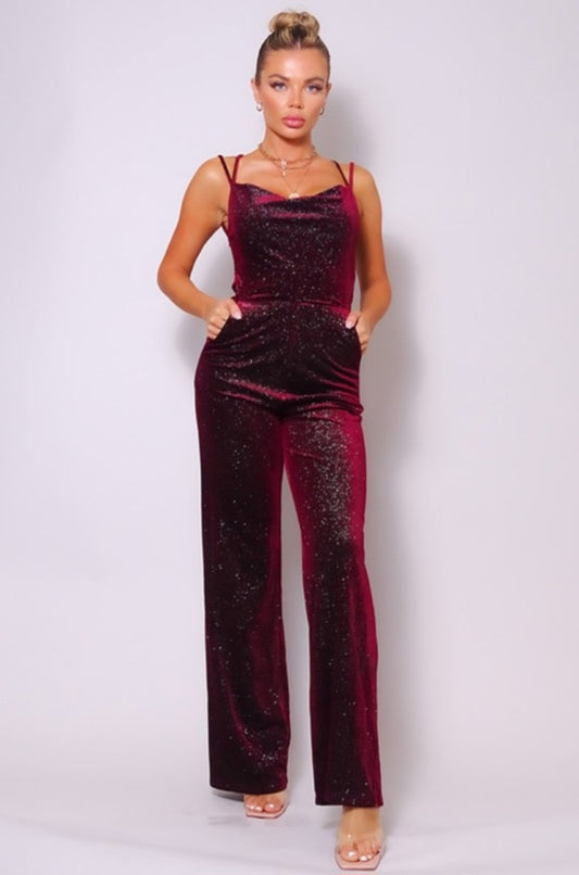 Mia Sparkle Velvet Jumpsuit